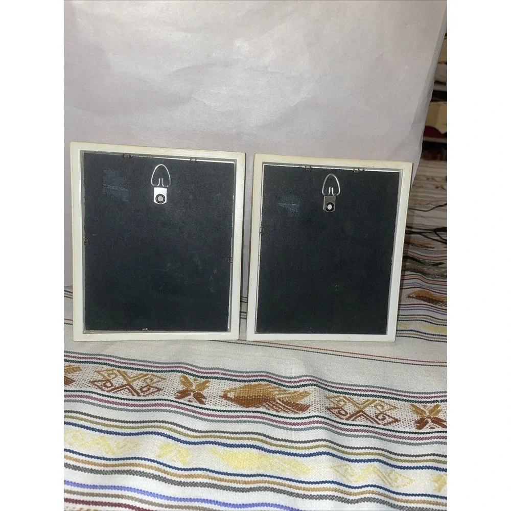 Pair Of Yellow And White Wall‎ Hanging Picture Frames